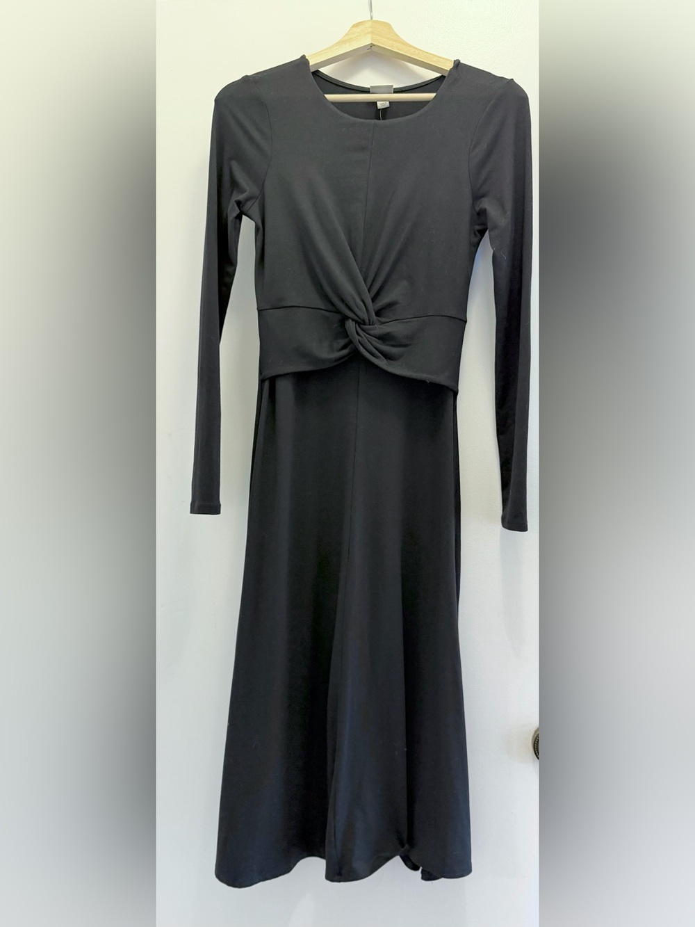 a new day Black Long-Sleeve Twist-Front Maxi DressSize XS